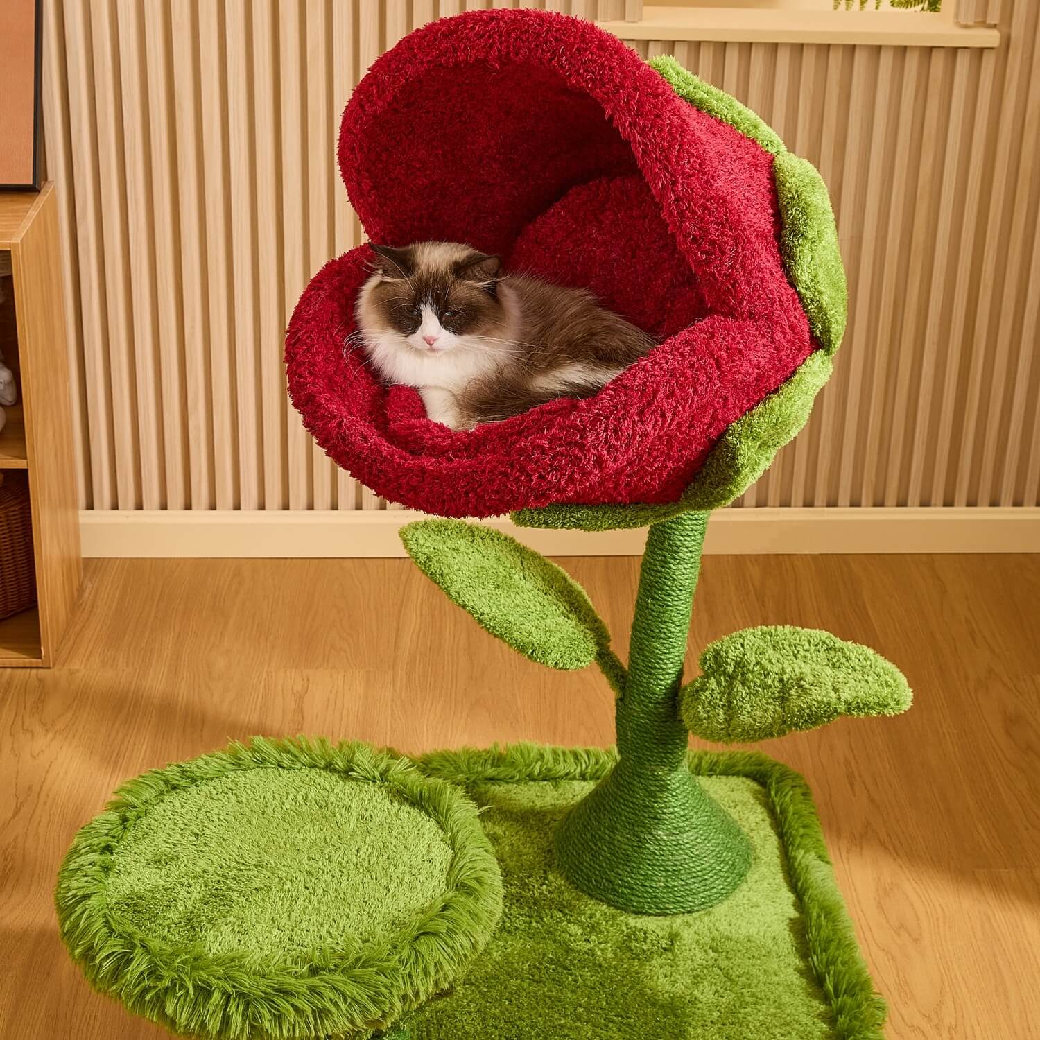 ハワイアンフラワーｉｎキャット 41.7'' Carnivorous Flower-Inspired Cat Tree – Happy & Polly