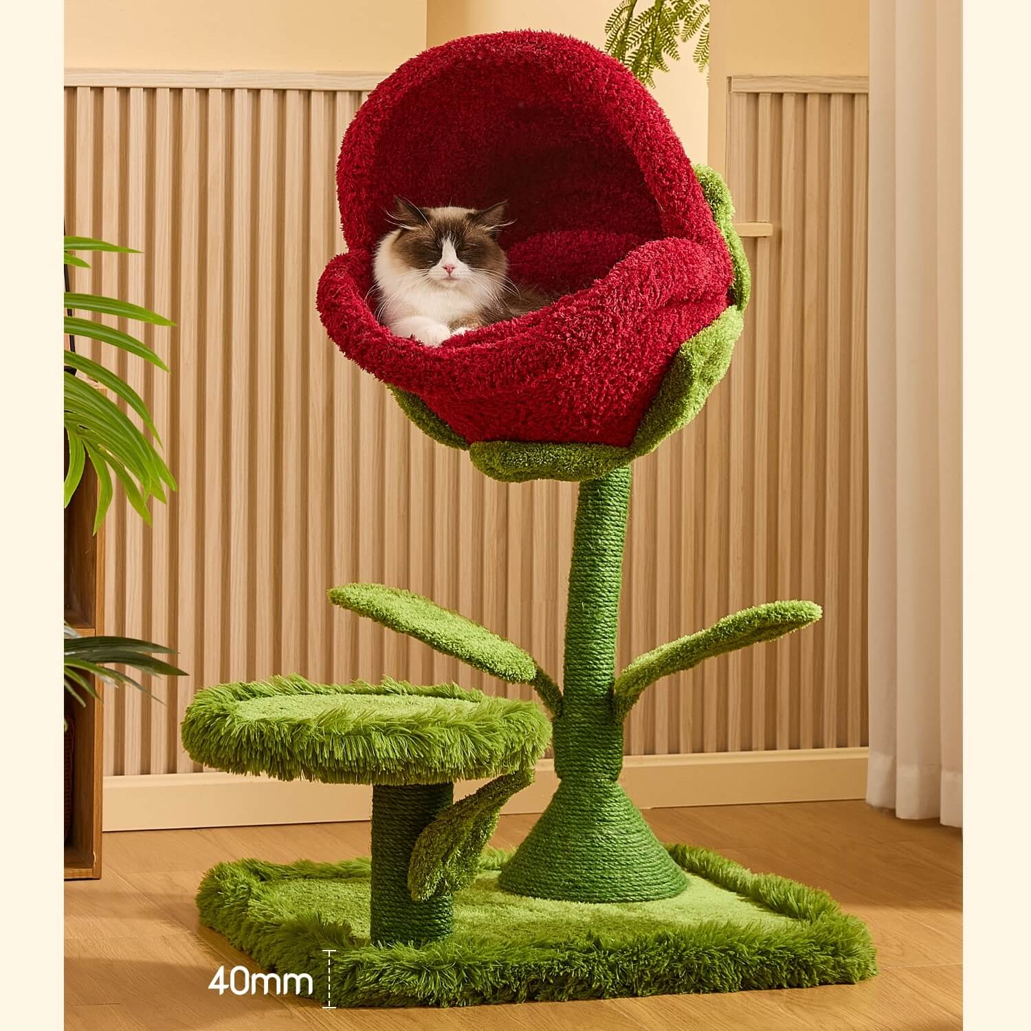 41.7'' Carnivorous Flower-Inspired Cat Tree – Happy & Polly