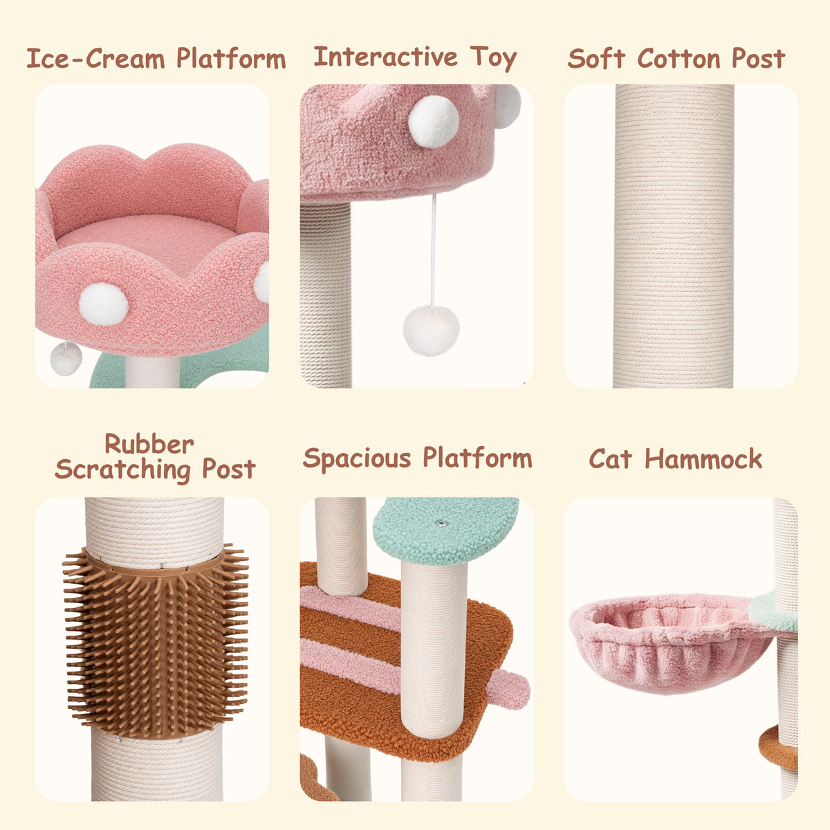 Happy &amp; Polly-Large Ice Cream Cat Tree-Details