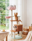 Happy & Polly-Large Ice Cream Cat Tree-Multi-Cat Design