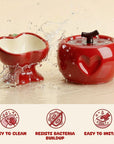 Love Apple Cat Bowl & Fountain Set