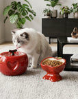 Love Apple Cat Bowl & Fountain Set