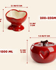 Love Apple Cat Bowl & Fountain Set
