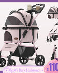 Foldable Pet Stroller with Detachable Carrier