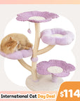 Purple Woven Flower Cat Tree