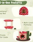 Large Red Mushroom Cat Tree - features - Happy&Polly