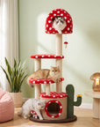 Large Red Mushroom Cat Tree - Indoor Design- Happy&Polly