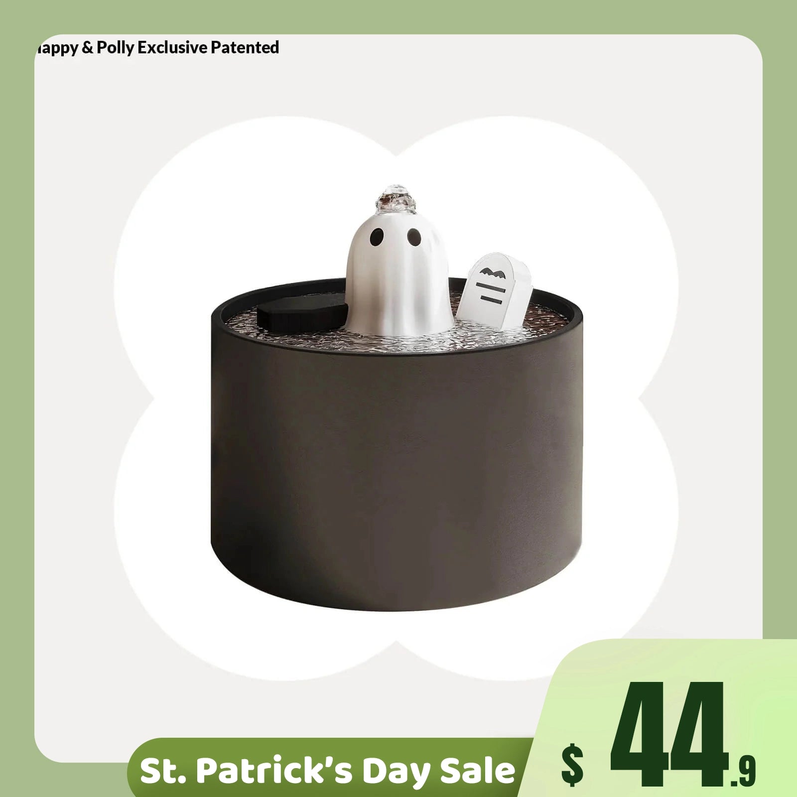 50oz/1.5L Ghost Drinking Fountain-Elevate Your Cat's Hydration