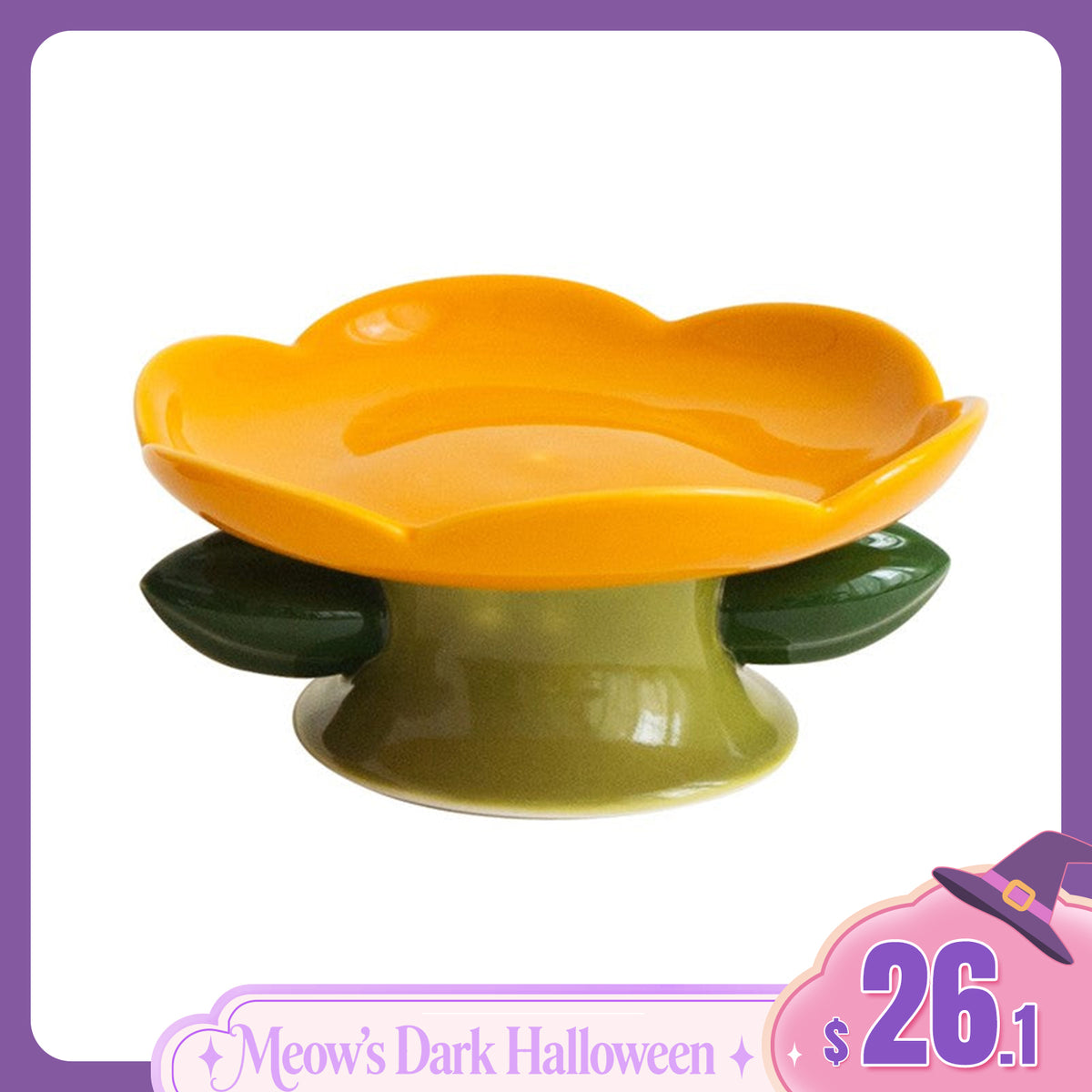 Flower Shape Cat Bowl