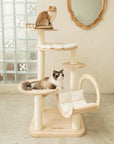 Two Cats sitting on the Transformable Cat Tree