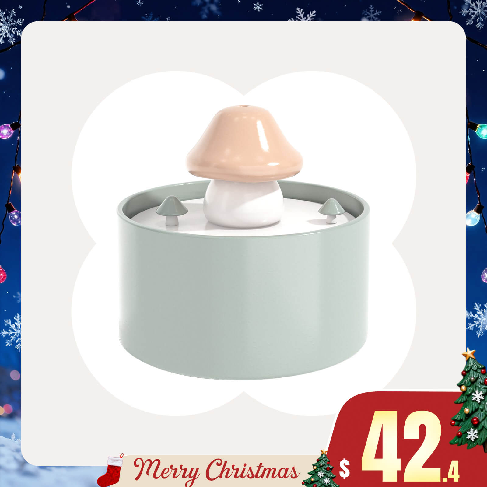 Mushroom Cat Water Fountain