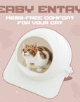 Space Capsule Semi-Enclosed Cat Litter Box with Scoop