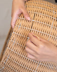 Handwoven nest detail on the Brown Rattan Cat Tree.