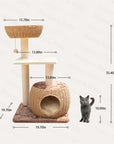 Brown Rattan Cat Tree size comparison.