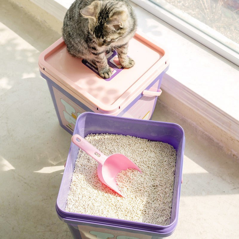 cat litter for succulents Happy & Polly Natural Tofu Clumping Cat Litter, 20-lb Bucket