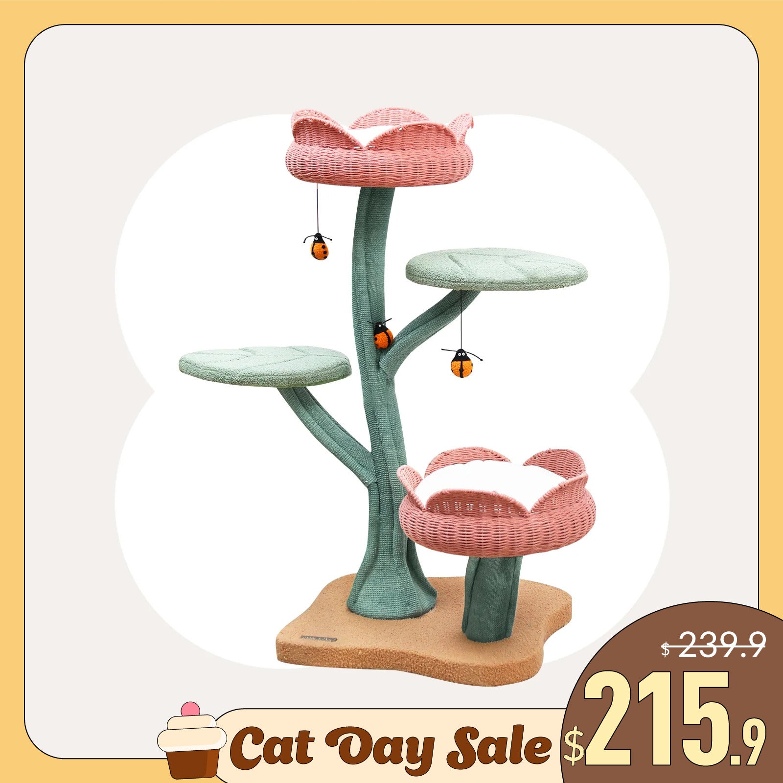 Yellow Tulip Cat Tree
