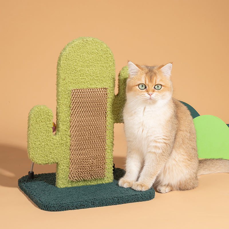 Close-up of the Cactus Cat Scratcher&#39;s self-grooming surface, perfect for cats to rub against.