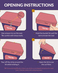 cat litter opening instruction
