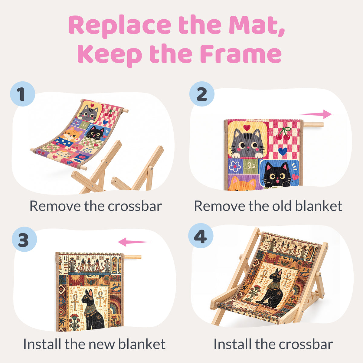 Replaceable scratching mat