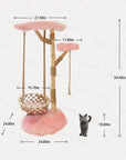 Pink Cloud Swing Cat Tree in a living room setting