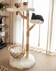 White Cloud Swing Cat Tree placed by the window