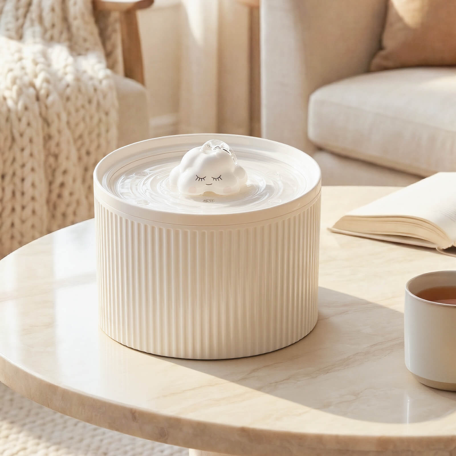 50oz Cloud Cat Water Fountain: Enhanced Filtering for Refreshing Hydration