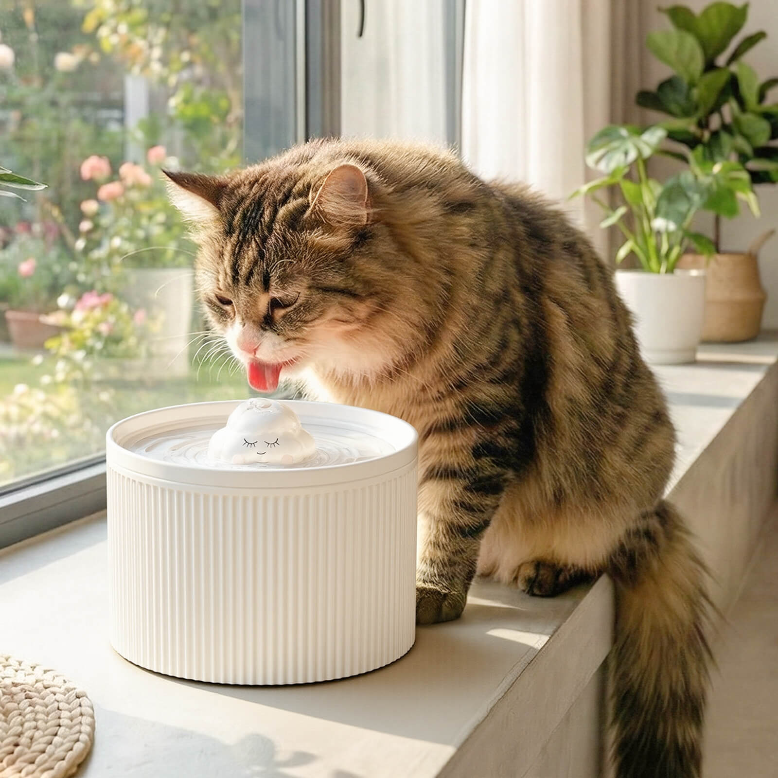 50oz Cloud Cat Water Fountain: Enhanced Filtering for Refreshing