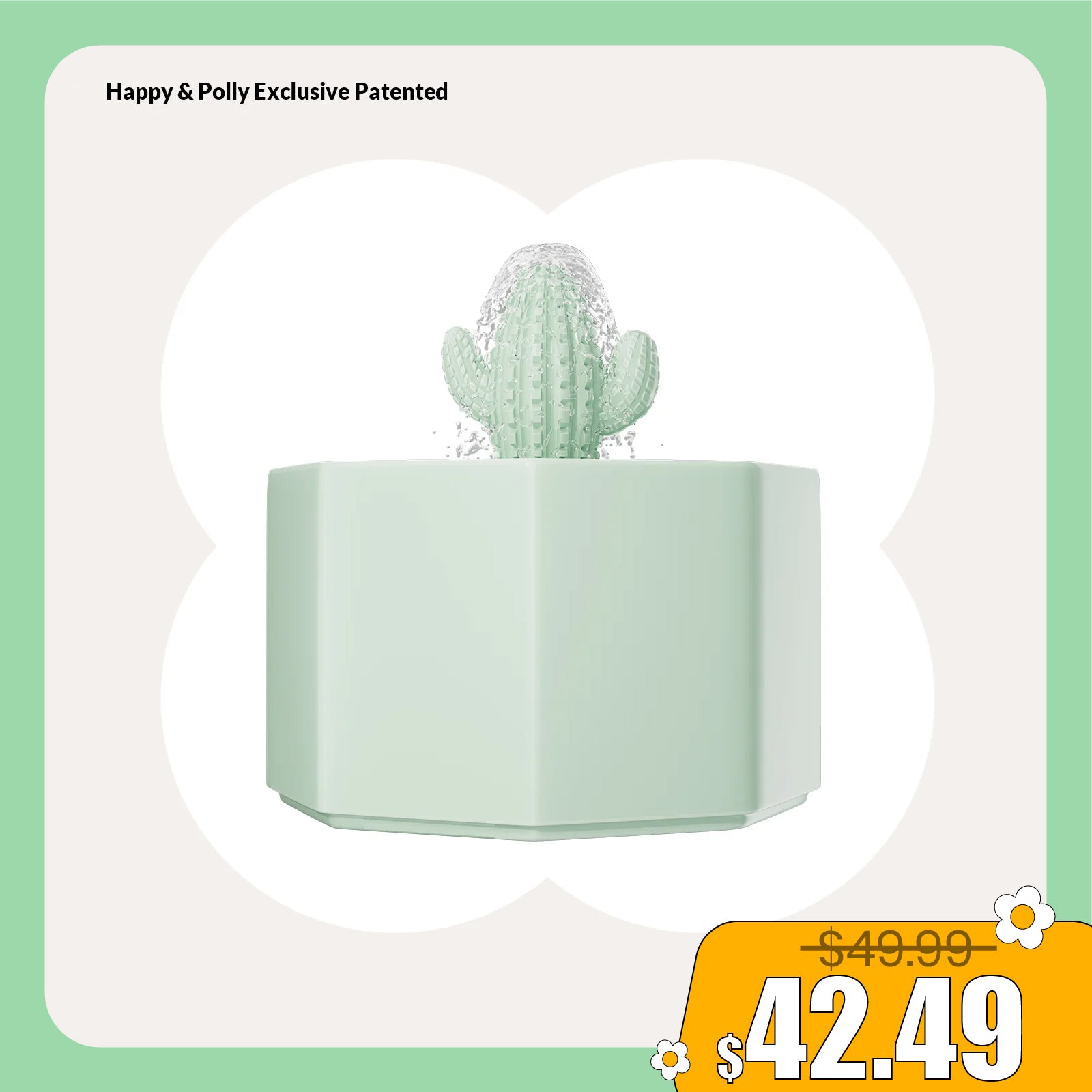 50oz/1.5L Cactus Style Cat Water Fountain