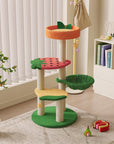 Fruit World Cat Tree in the corner of a living room