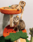 Two cats sitting on the Fruit World Cat Tree