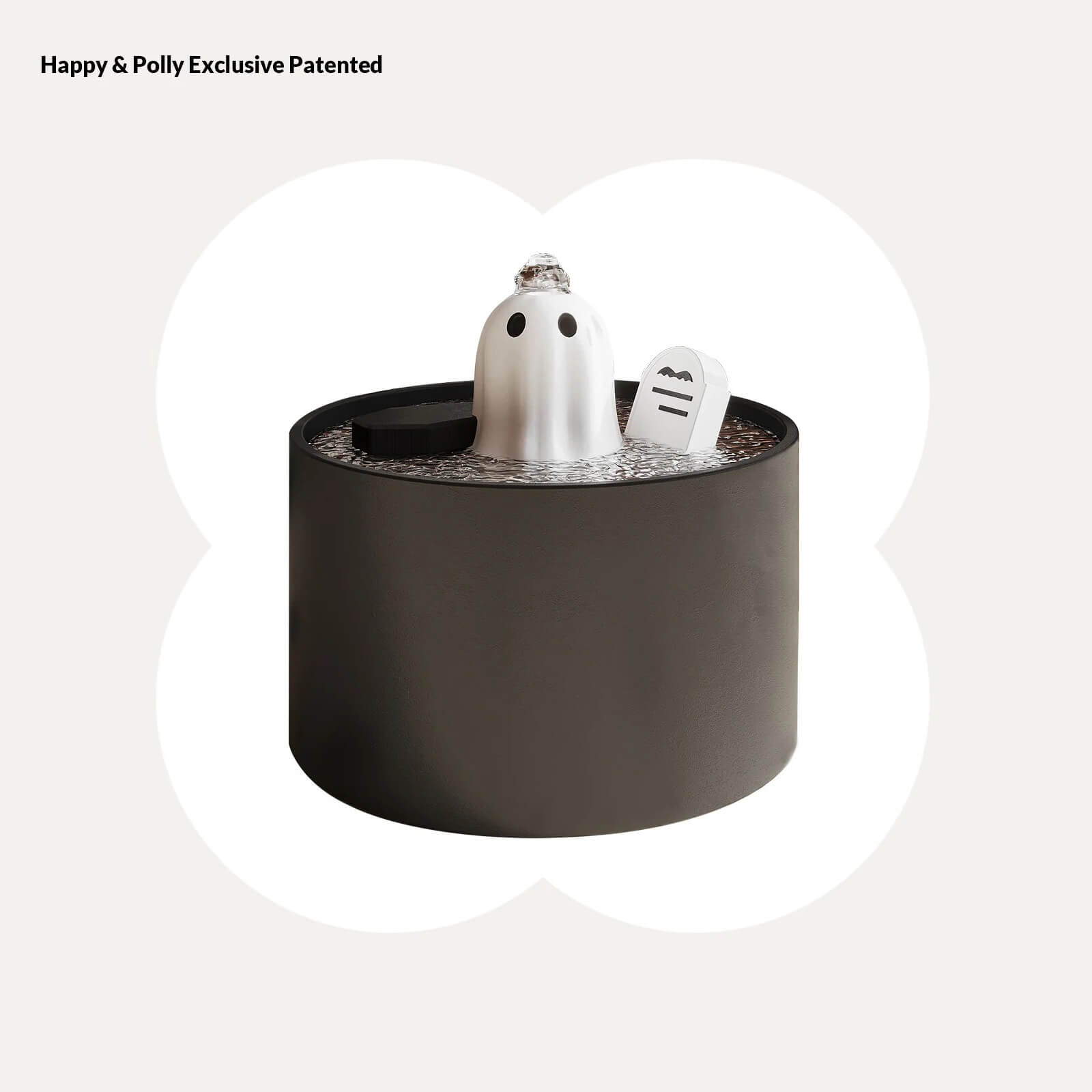50oz / 1.5L Ceramic Ghost Cat Water Fountain