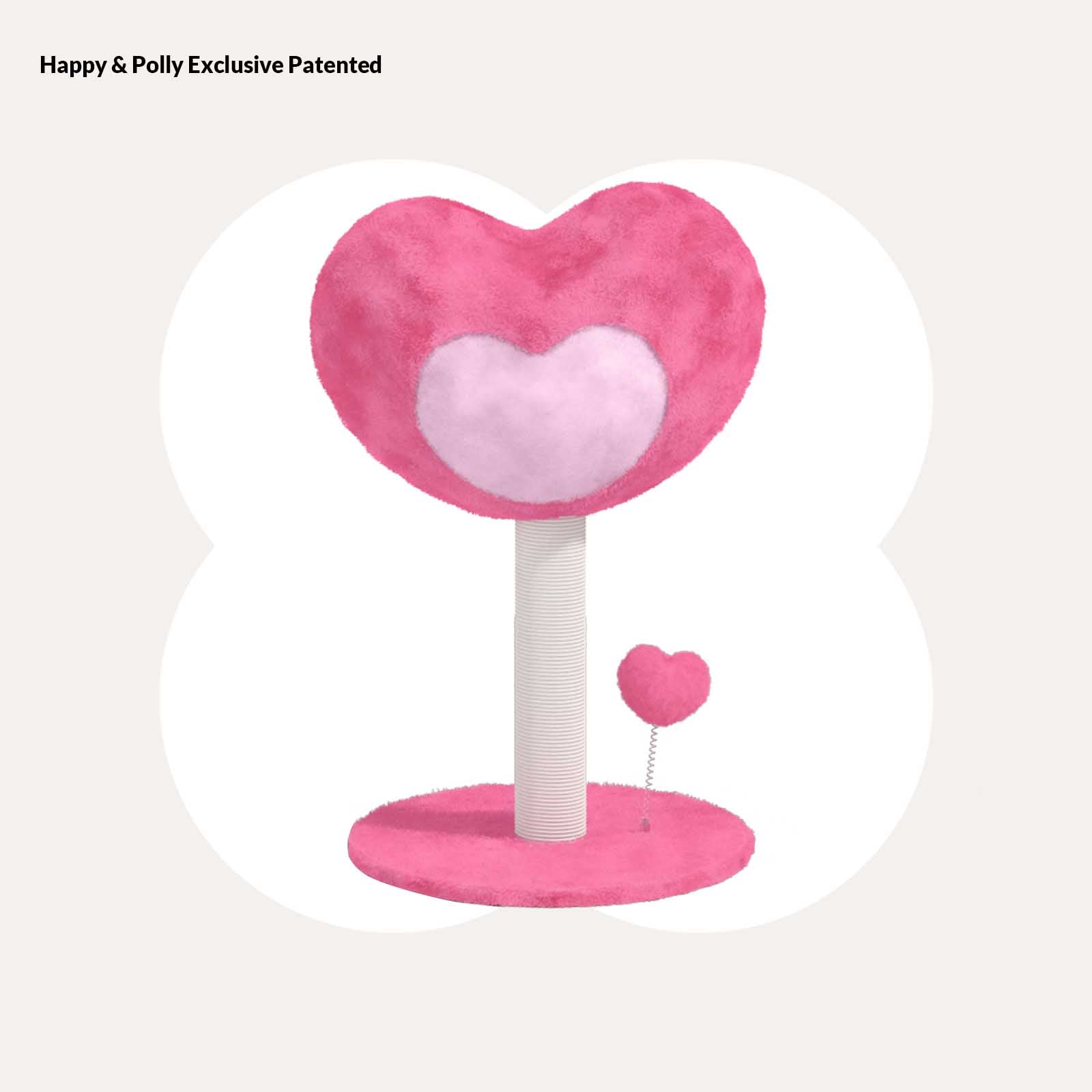 Hit Your Heart Cat Tree front view – multi-platform cat tree with heart-shaped design.