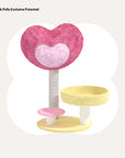 Hit Your Heart Cat Tree front view – multi-platform cat tree with heart-shaped design.