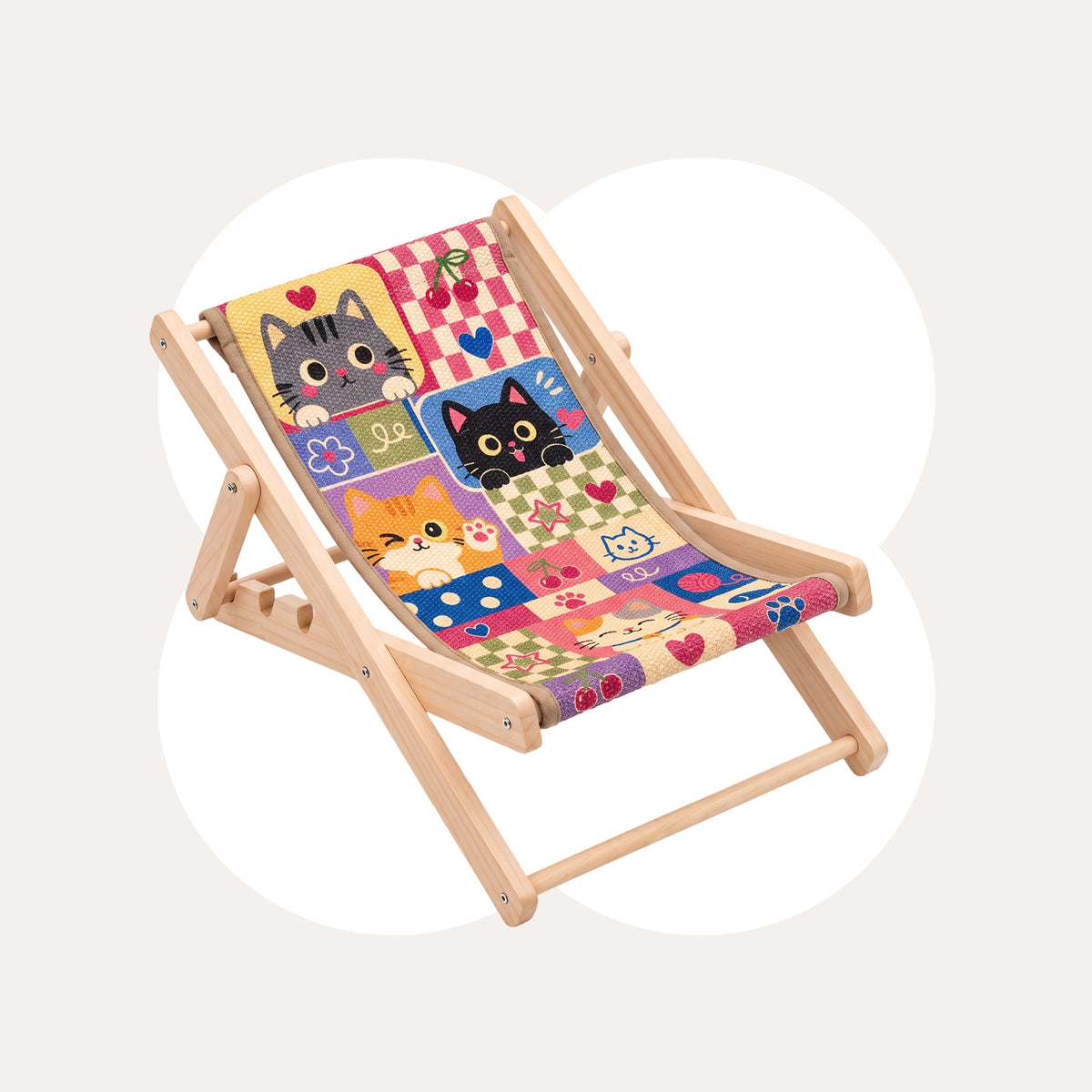 Sweet Cat Patchwork complete foldable cat lounge chair