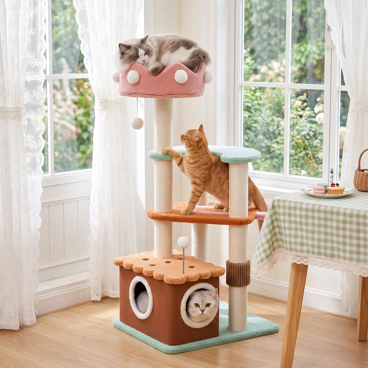 Medium Ice Cream Cat Tree-Multi-cat design-Happy&amp;Polly