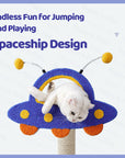 Detail of the top spaceship on the Meow Planet Cat Tree