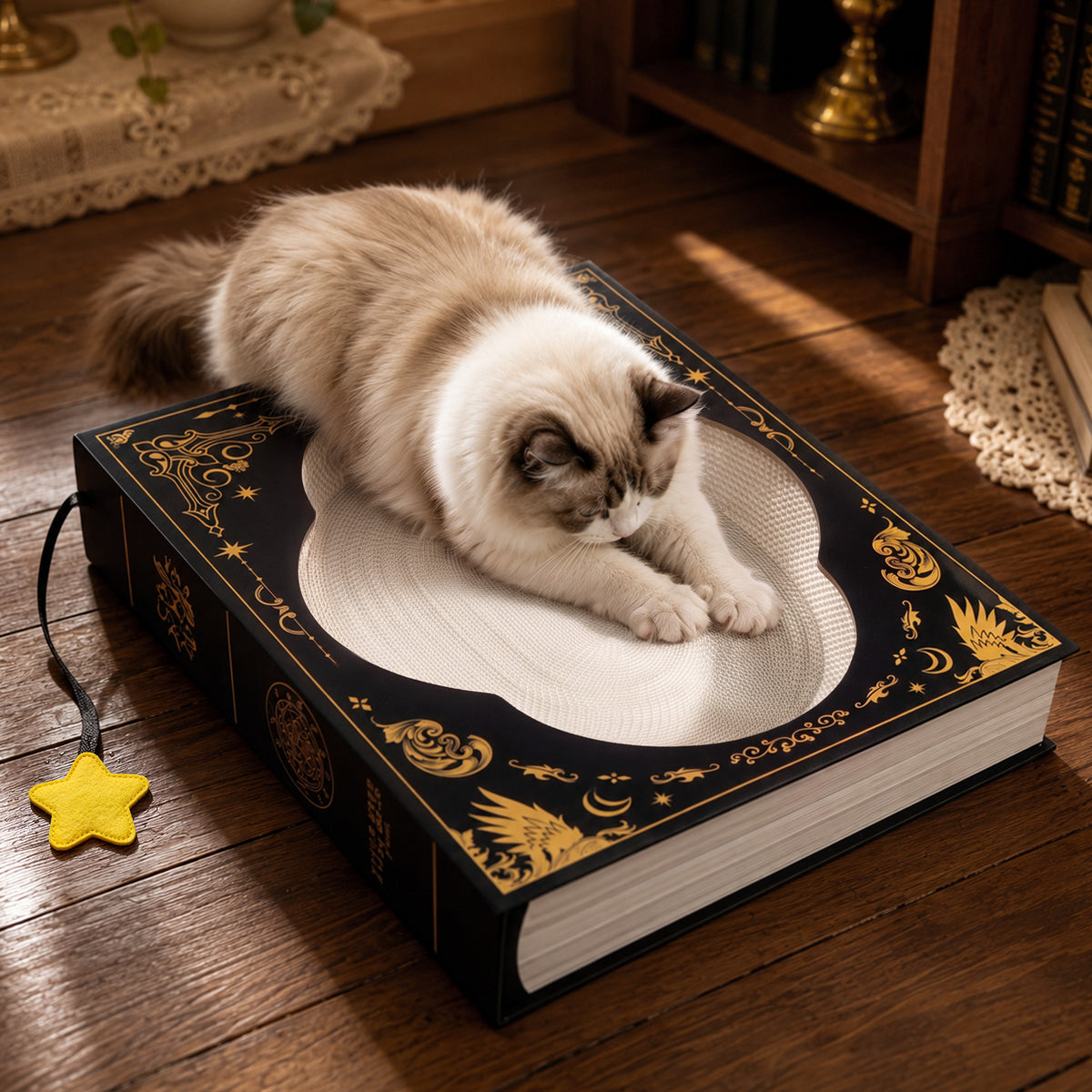 Cat using Midnight Grimoire Cat Scratcher