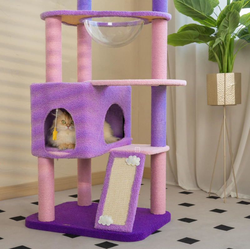 Detail of the dual openings on the Deluxe Version of the Moonlight Cat Tree