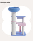 MoraSky Cat Tree front view – tall cat tree with multiple platforms and cozy top perch.