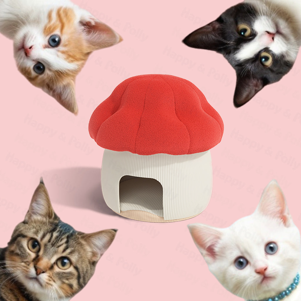 22.8'' Large Mushroom Cat Bed
