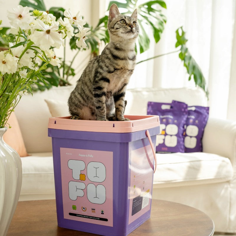 Image showcasing Clumping Organic Tofu Cat Litter – Happy & Polly