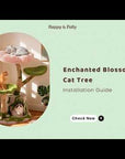 Enchanted Blossom Solid Wood Cat Tree