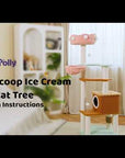 63" Large Decorative Ice Cream Multi-Level Cat Tree