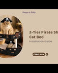 2-Tier Pirate Ship Cat Bed