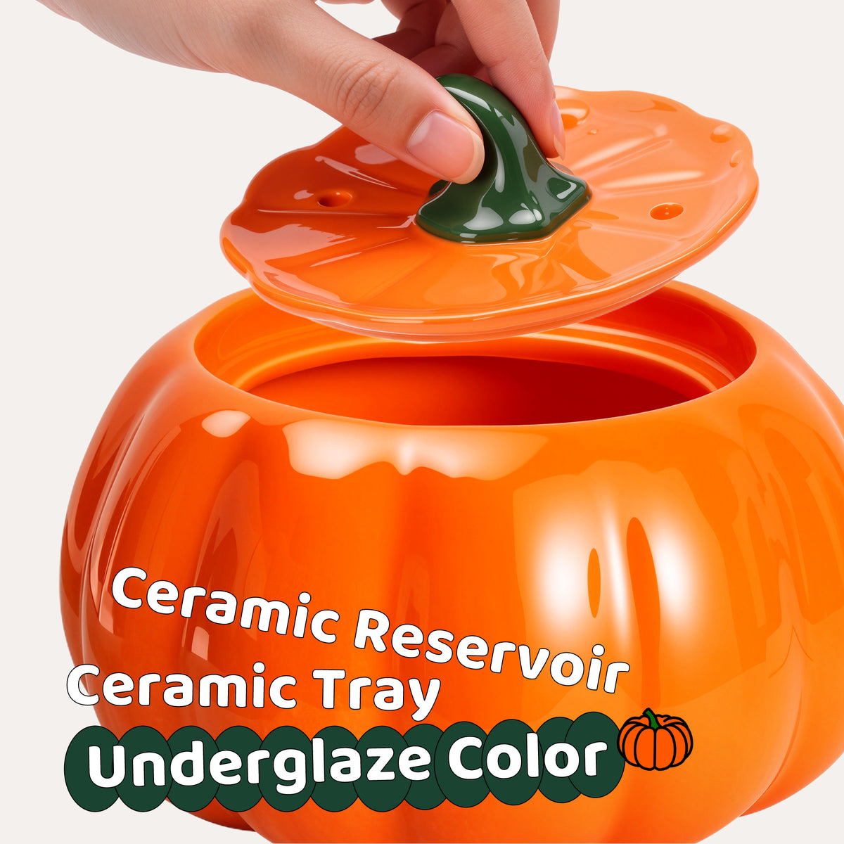 Underglaze ceramic reservoir and tray
