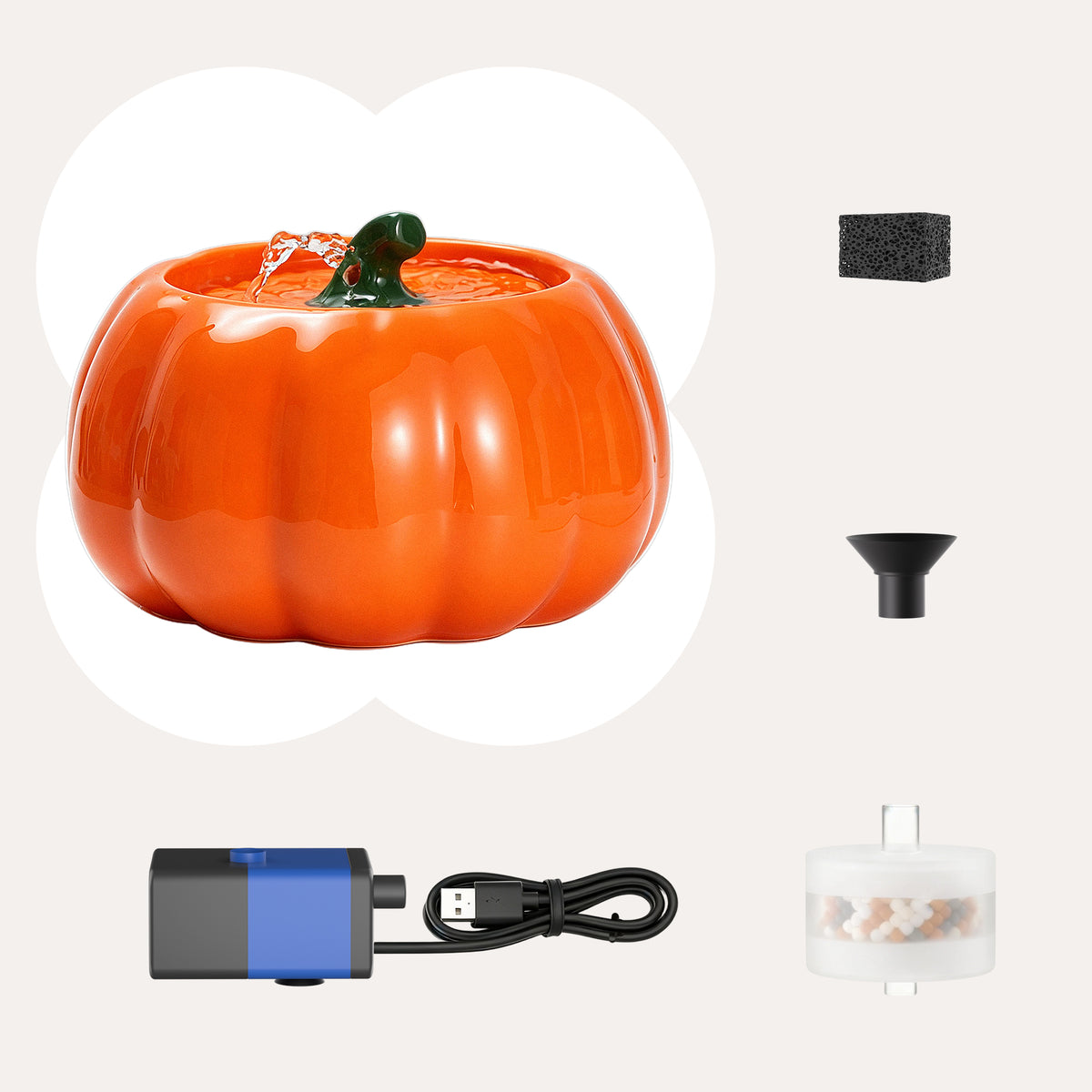 Pumpkin Patch fountain package contents