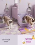 Litter tracking comparison with and without mat