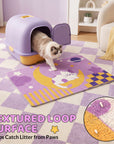 Textured loop surface traps litter from cat paws