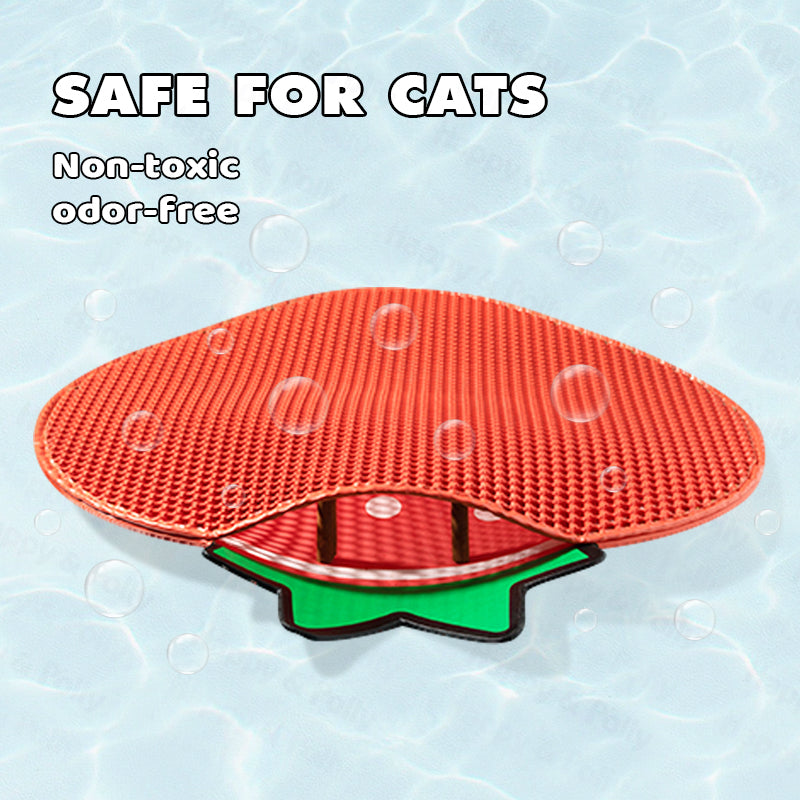 Double-Layer Strawberry Cat Litter Trapping Mat – Keep Your Floors Clean