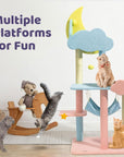 Multiple platforms for fun with two cats playing on the Starry Sky Cat Tree